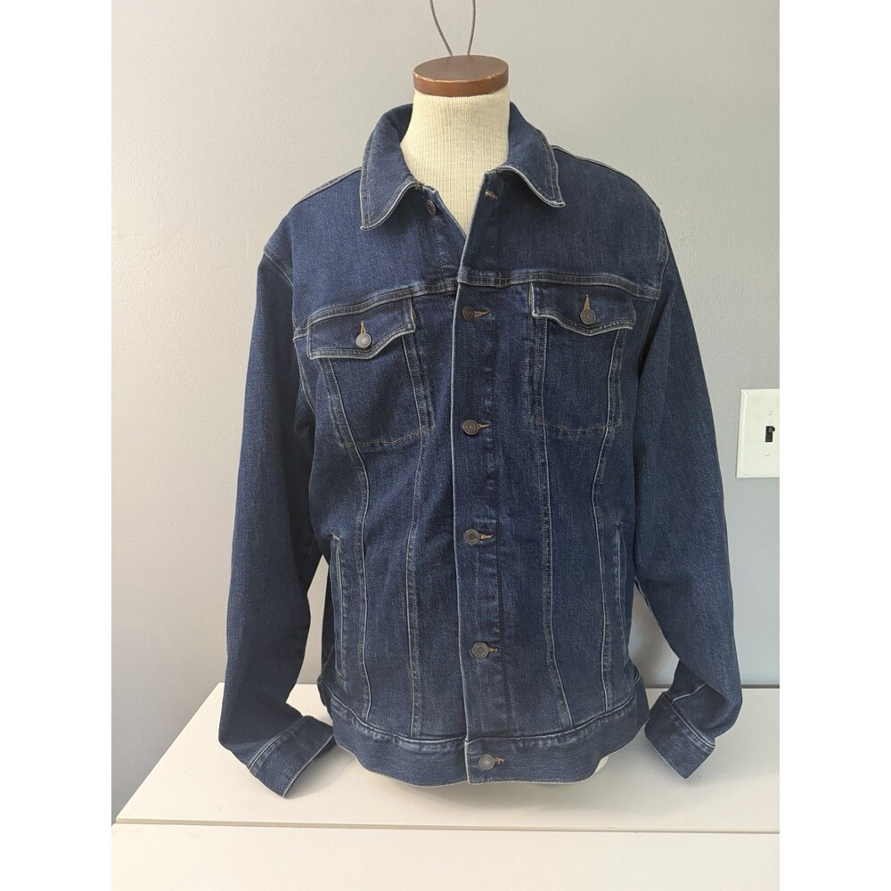 Lands End Blake Shelton Jean Jacket LTall Chore Coat Barn Flannel Lined Workwear